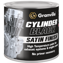 GRANVILLE 0246 High Temperature Cylinder Paint - Black Satin - 100ml